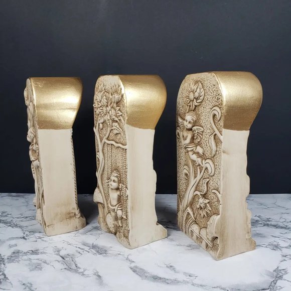 Last Supper Angels Two Sided Candle Holders Vintage - Picture 6 of 10